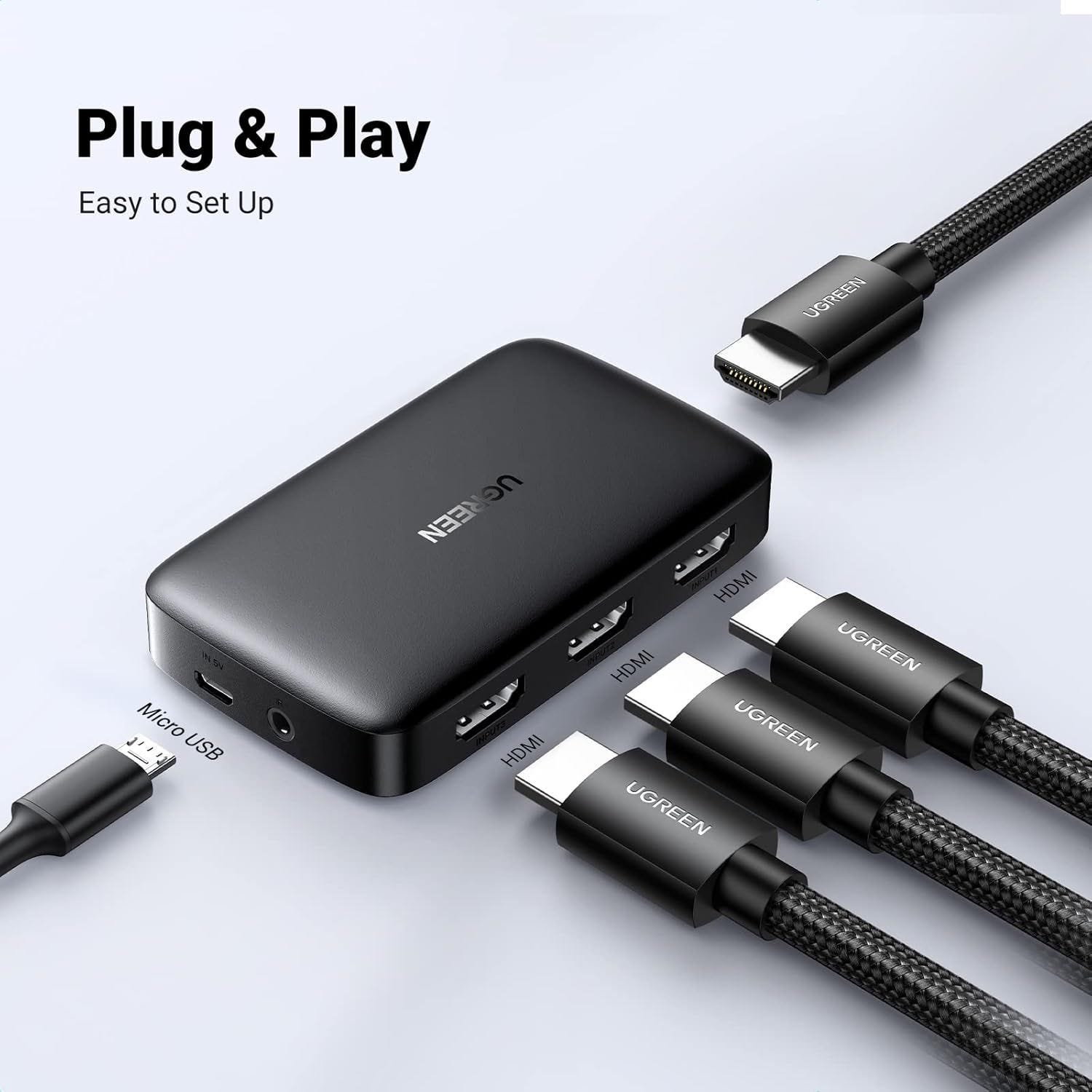 UGREEN CM332 3 1 Out HDMI Splitter