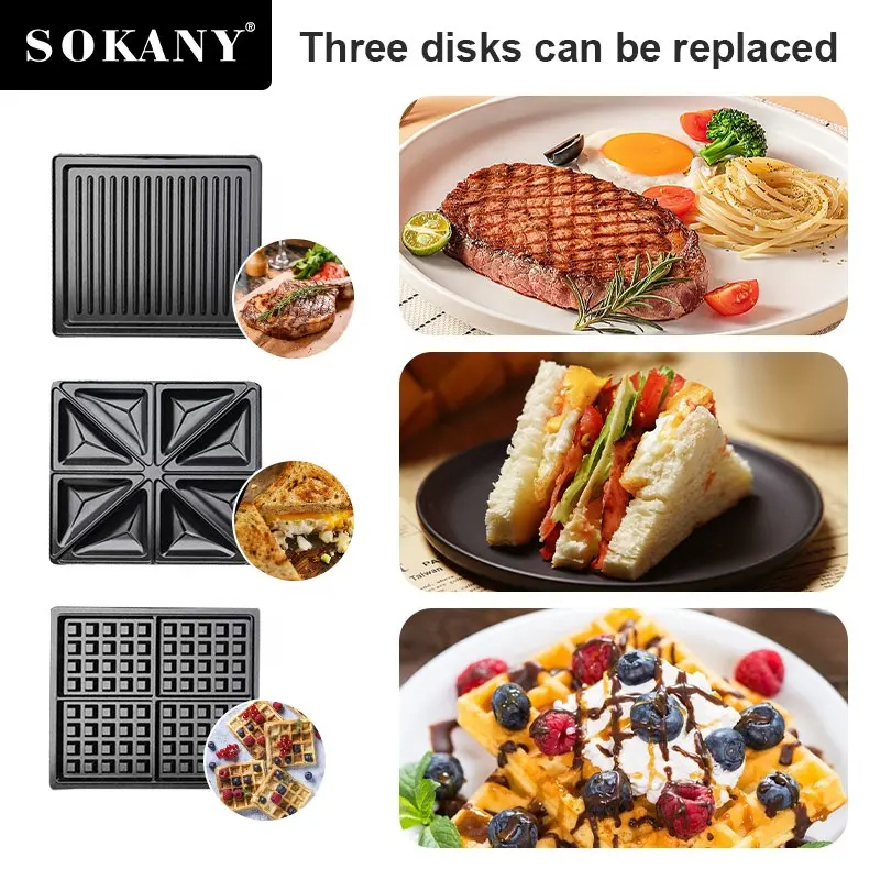 Sokany 3 1 Multifunctional Sandwich Maker SK-BBQ-852