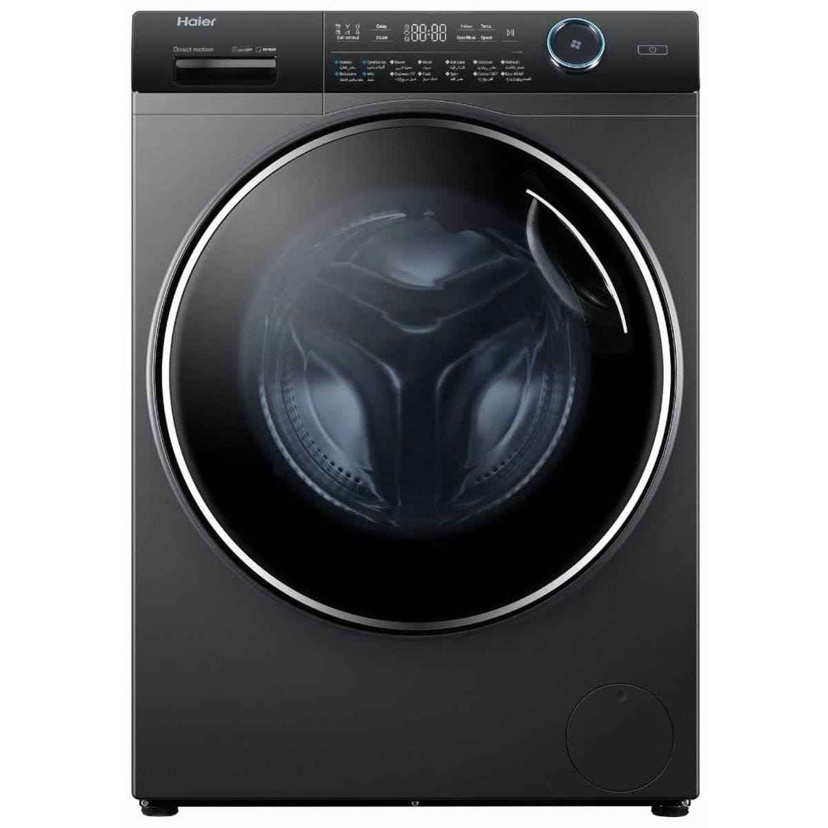 Haier Front Load Full Automatic Washing Machine With Inverter Technology, 10.5 Kg, Dark Silver - HW100-B14979S8