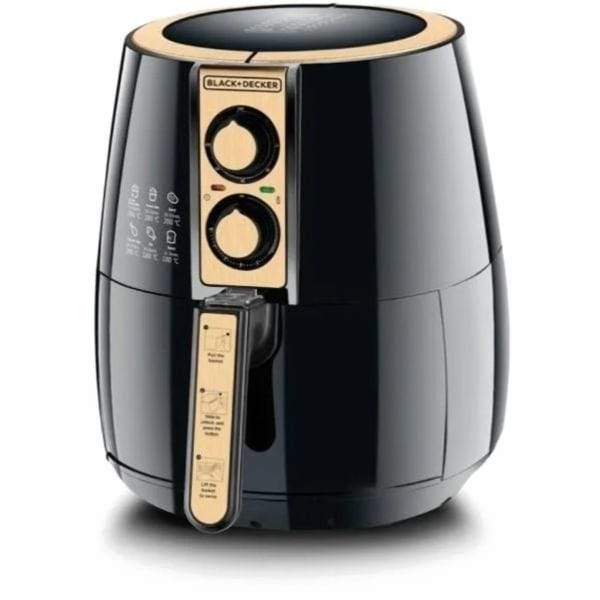 BLACK+DECKER Aerofry Air Fryer 4 Liter 1500 Watt Black Gold - AF300-B5