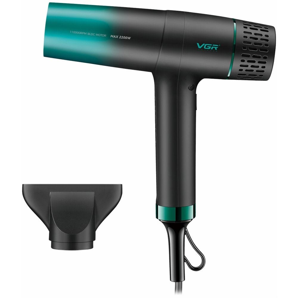 VGR Professional Hair Dryer, 2200 Watt, Black Green - V-442
