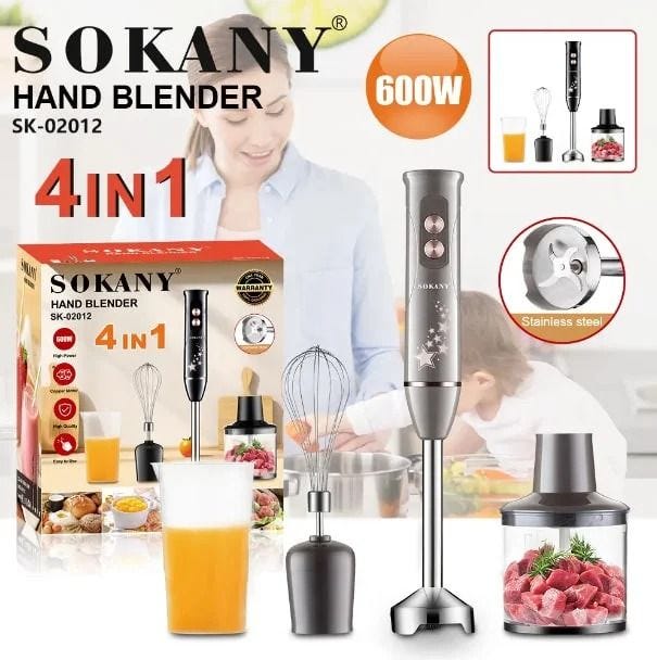 Sokany 4 1 Multifunction Hand Blender SK-02012 (Gray)