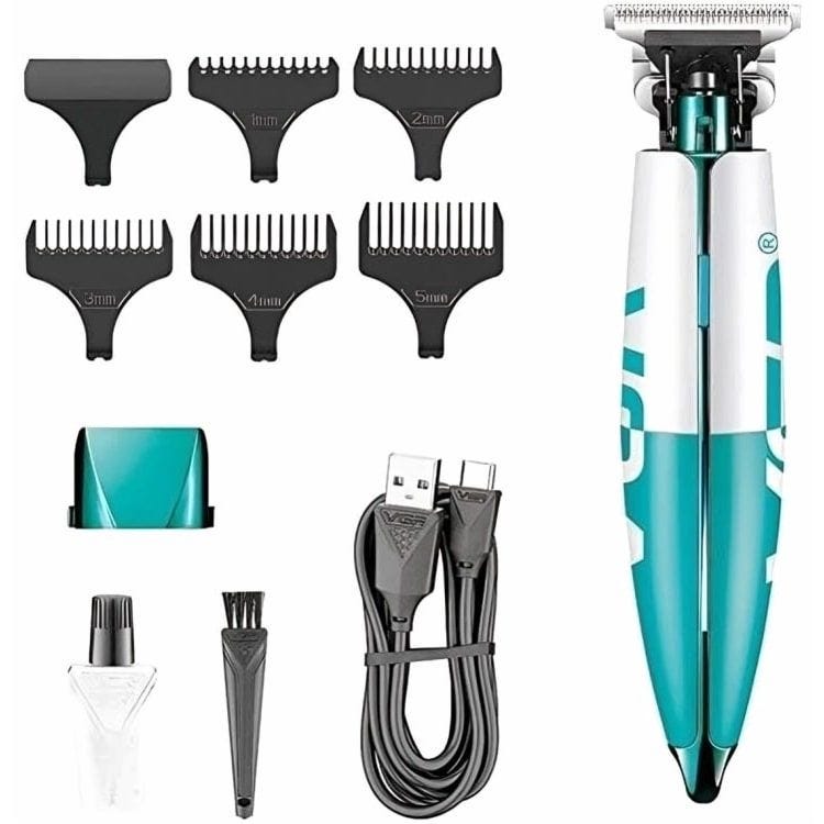 VGR Professional Rechargeable Hair Trimmer, Green White - V-958