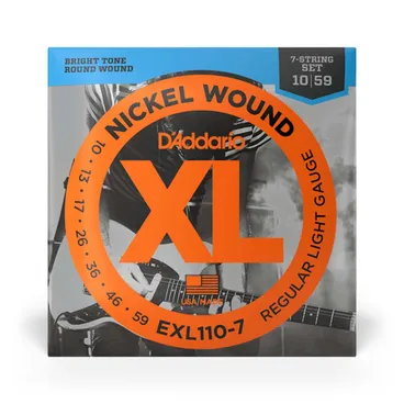 Dâ€™Addario Regular Light Electric Guitar Strings Silver - EXL110-7