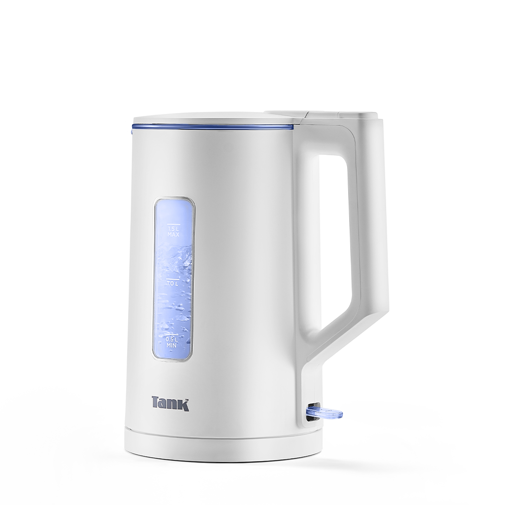 Tank Safe Touch Glass Electric Kettle DG-2338 (White Silver)