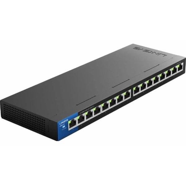 Linksys 16-Port Business Desktop Gigabit Switch, Black - LGS116