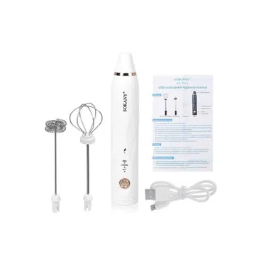 Sokany Rechargeable Milk Frother And Egg Beater 120 Watt White - SK-201A