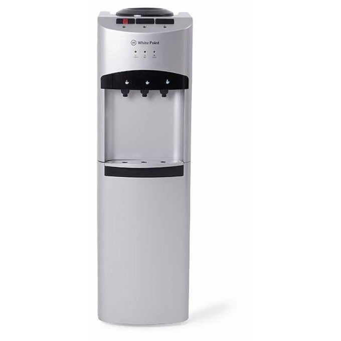 White Point Hot, Cold and Normal Water Dispenser with Refrigerator, 3 Taps, Silver - Wpwd01fs ( International Warranty )