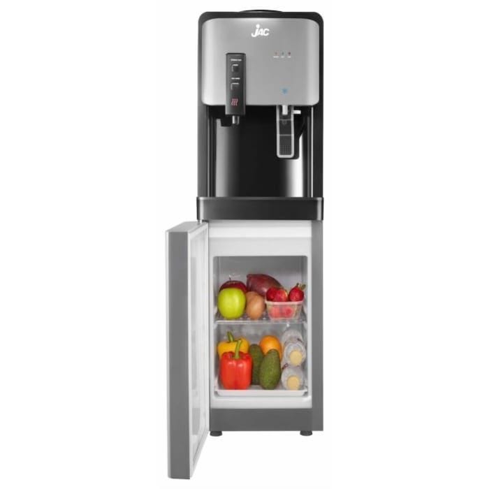 JAC Hot & Cold Water Dispenser With Refrigerator, 2 Taps, Silver - NGWD-2225CS