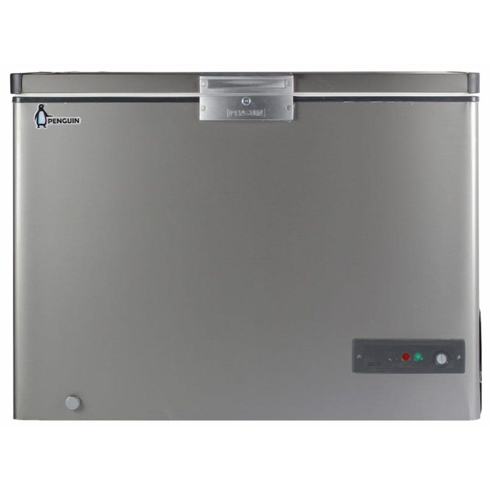 PENGUIN Stainless Interior Chest Deep Freezer, Defrost, Without Drawers, 303 Liter, Silver - ES341LS