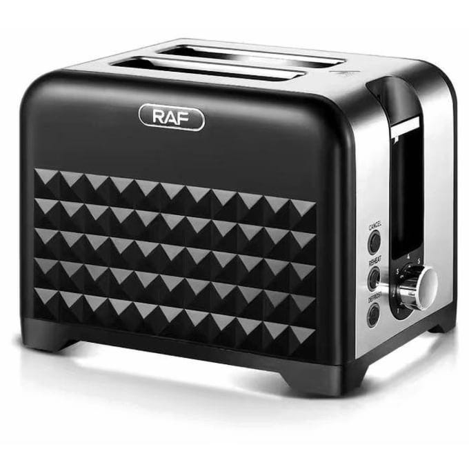 RAF Toaster , 2 Slices, 930 Watt, Black Silver - R.2101