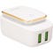 LDNIO LED Touch Lamp Wall Charger With Lightning Cable 2 USB Ports 2.4A White Gold - A2205