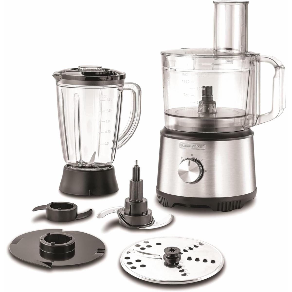 BLACK+DECKER Food Processor, 1.5 Liter, 800 Watt, Silver - FX825