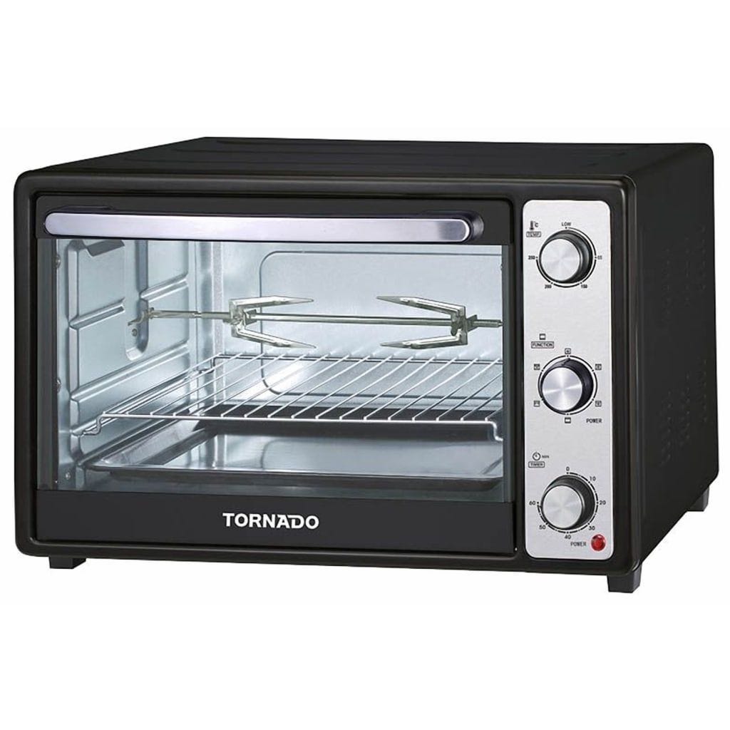 TORNADO Electric Oven With Grill & Fan, 46 Liter, 1800 Watt, Black - TEO-46NE(K)