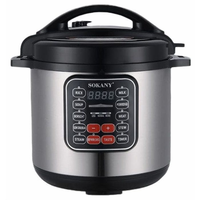 Sokany Digital Electric Pressure Cooker, 1200 Watt, 9 Liter, Silver - SK-2403