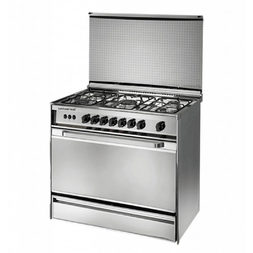 Universal Turbo Gas Cooker 5 Burners 90 cm Stainless Steel