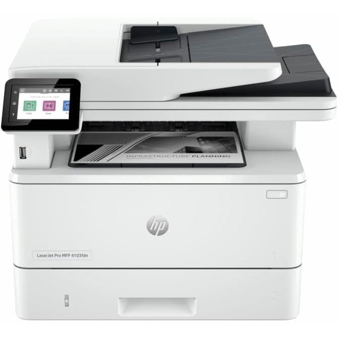 طابعة LaserJet Pro اتش بى MFP 4103fdw الكل في واحد ابيض – 2Z628A