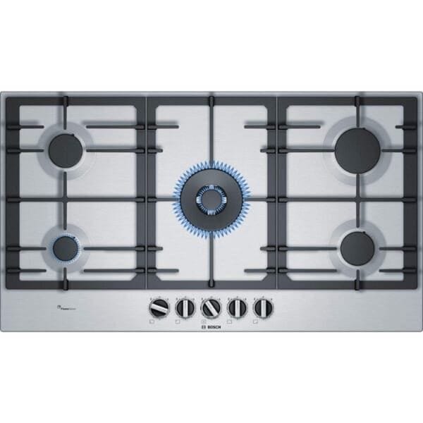 BOSCH Built-In Gas Hob, 5 Burners, 90 cm, Stainless steel - PCR9A5B90