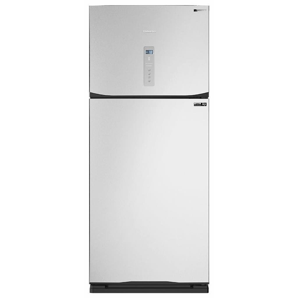 TORNADO Digital No Frost Refrigerator With Inverter Technology, 396 Liter, Silver - RF-480ATV-SL