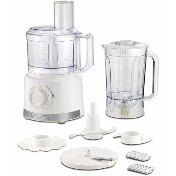 BLACK+DECKER Food Processor with Attachments, 1.8 Liters, 750W, White - FX760 ( International Warranty )