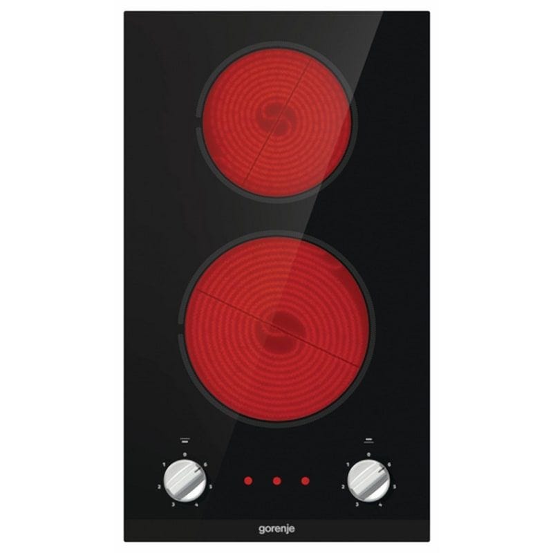 Gorenje Built In Electric Hob, 2 Burners, 30 cm, Black - EC321BCSC