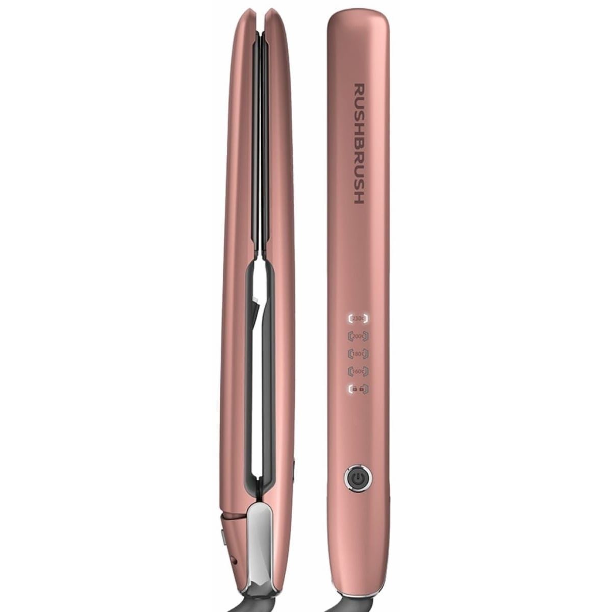 Rush Brush Hair Straightener Rose Gold - X3 GLAM