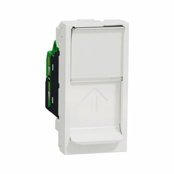 شنايدر إلكتريك مخرج بيانات نيو يونيكا، RJ45، Cat6 U/UTP، 1-module، بغطاء - أبيض