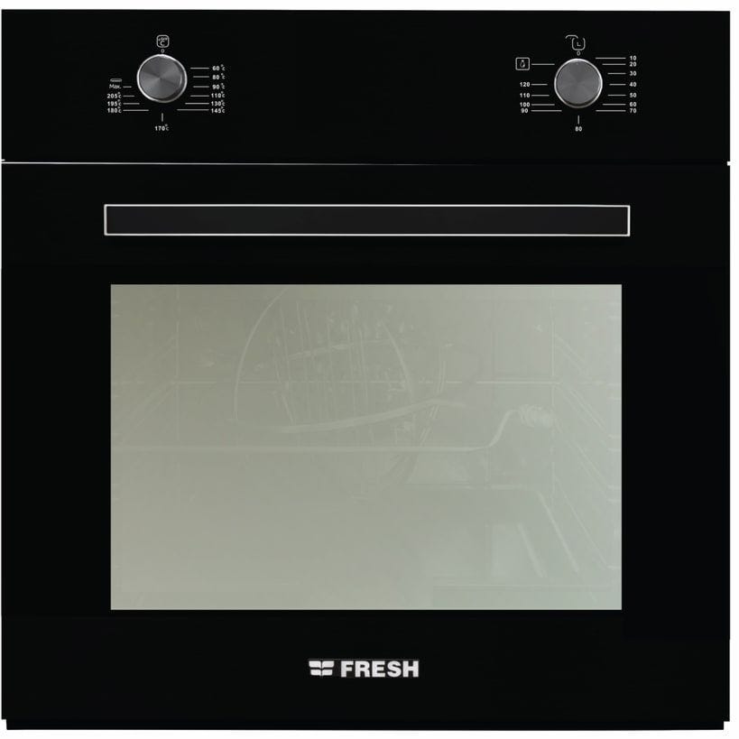 Fresh Built-In Gas Oven With Grill, 60 cm, 56 Liter, Black - Fresh-500017509