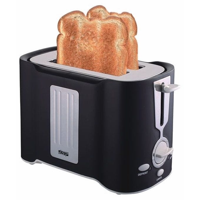 DSP Toaster, 2 Slices, 850 Watt, Black Silver - KC2038