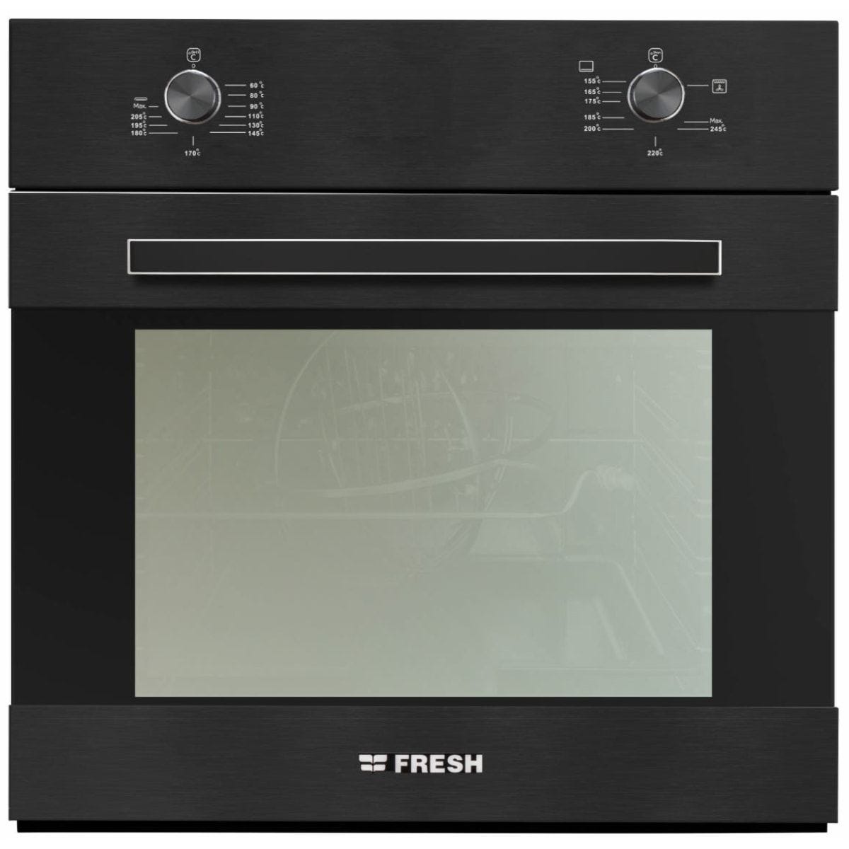 Fresh Built-In Gas Oven With Grill, 60 cm, 56 Liter, Black - 500010345