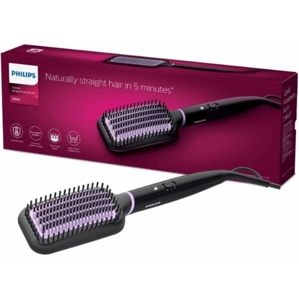 Philips Stylecare Essential Straightening Brush Purple Black - BHH880