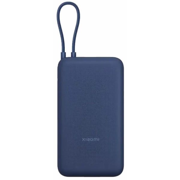 Xiaomi Wired USB-C + USB-A Power Bank With Built in USB-C Cable, 20000 mAh, 3 Port, 33Watt, Blue - PB2030MI