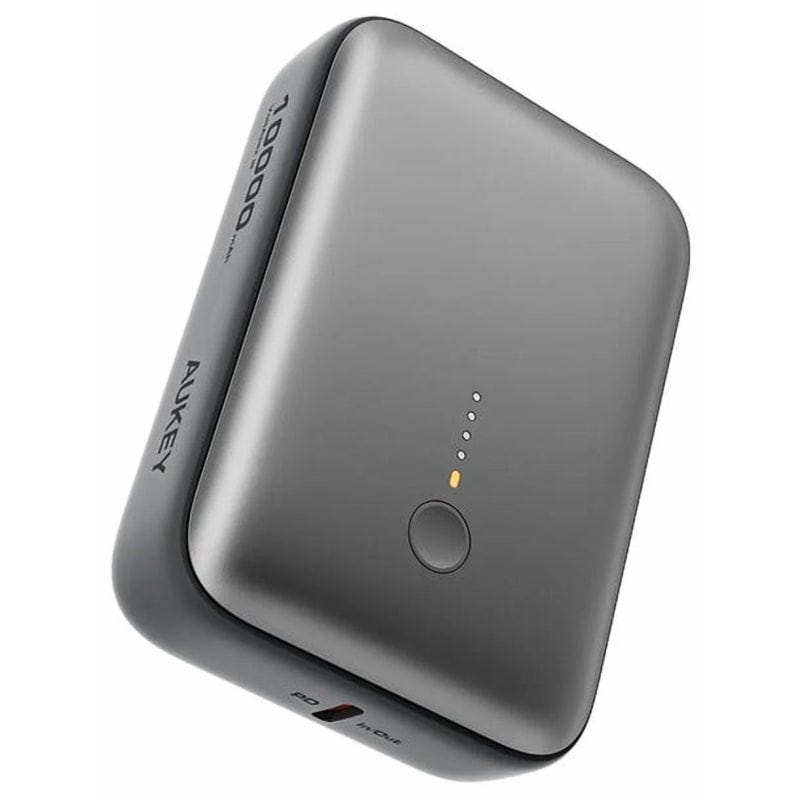 AUKEY Spark Mini Wired Power Bank, 10000 mAh, 1 Port, USB-C, Grey - PB-Y55-GY