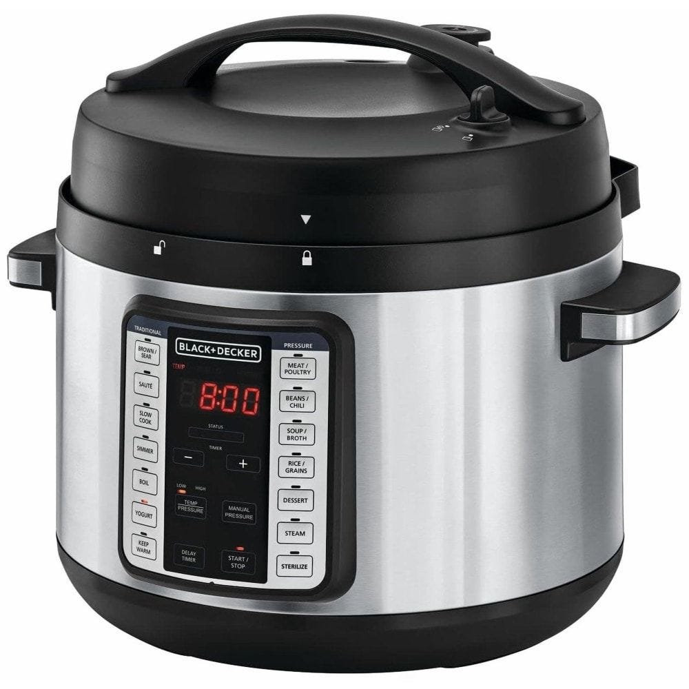 BLACK+DECKER Electric Pressure Cooker, 1350 Watt, 10 Liter, Black - PCP1010