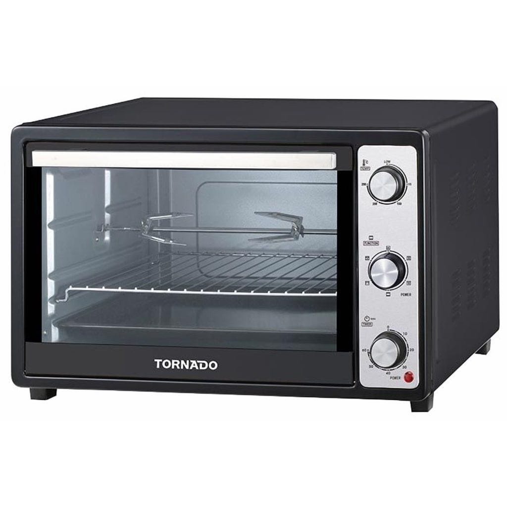TORNADO Electric Oven With Grill & Fan, 48 Liter, 1800 Watt, Black - TEO-48DGE(K)
