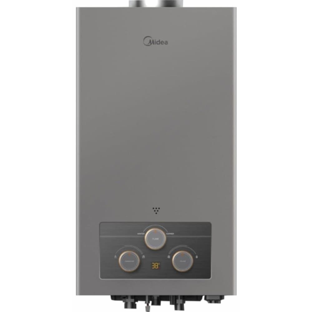 Midea Digital Gas Water Heater With Adapter, 10 Liter, Silver - MGWH10-20MDNEG(S)