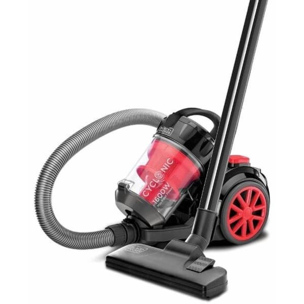 BLACK+DECKER Bagless Cyclonic Canister Vacuum Cleaner 1600 Watt Black Red - VM1680