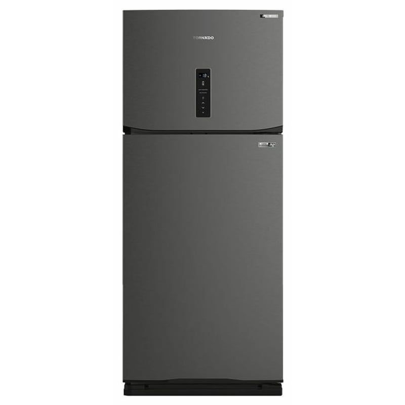 TORNADO Digital No Frost Refrigerator With Inverter Technology, 396 Liter, Dark Stainless Steel - RF-480ATV-DST