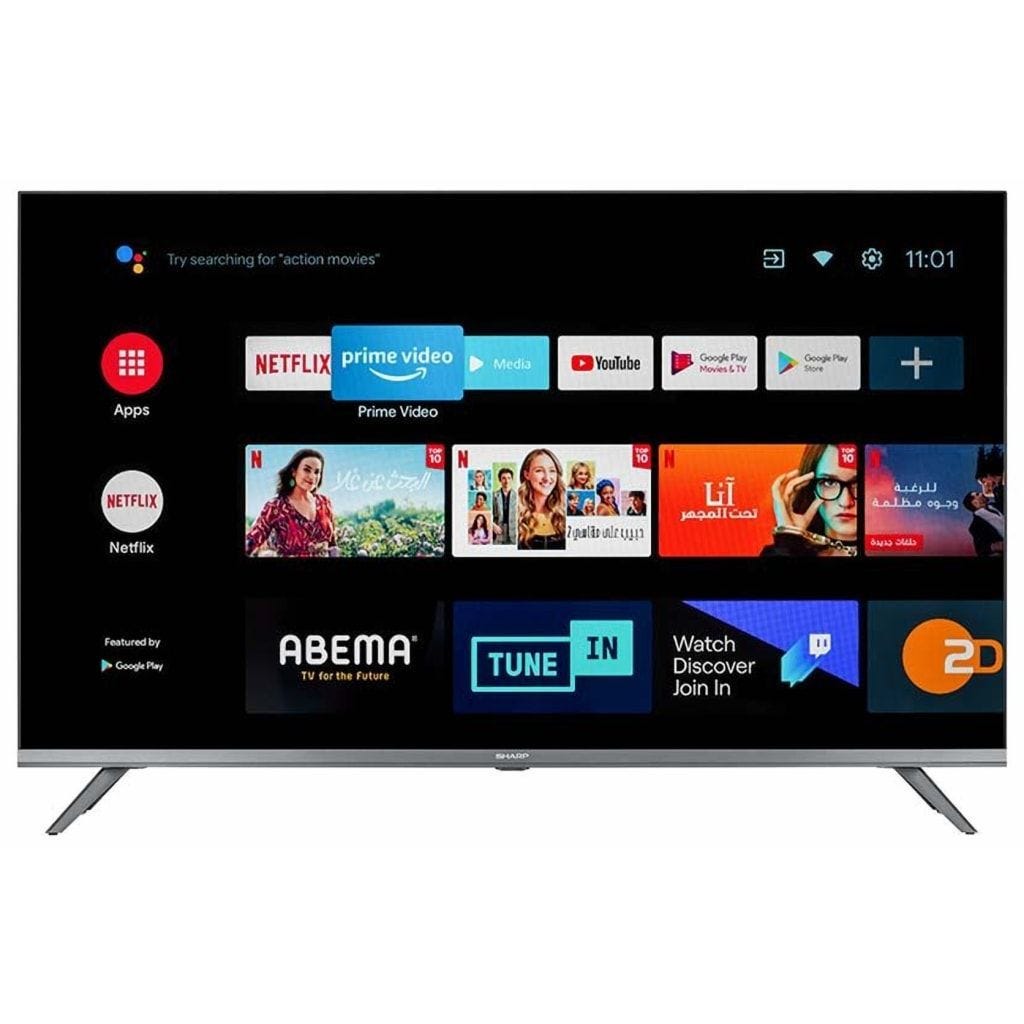 شاشة تلفزيون سمارت شارب 32 بوصه LED Frameless بدقة HD بريسيفر داخلي - 2T-C32DG6EX