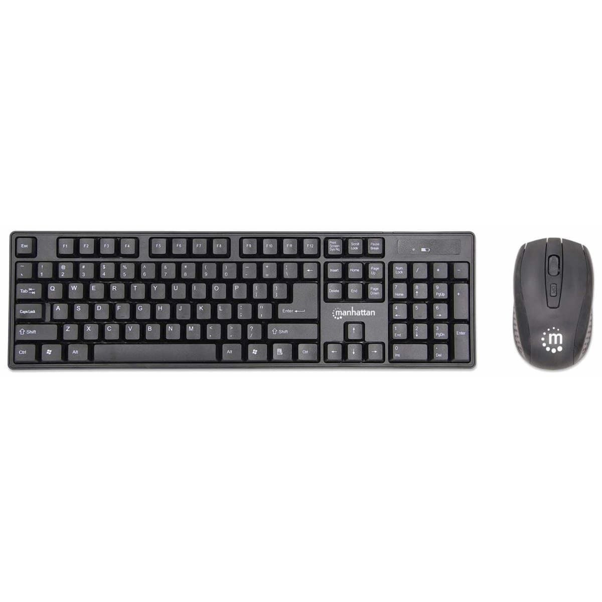 Manhattan KB717 Wireless Keyboard with Optical Mouse Combo Black - 178990
