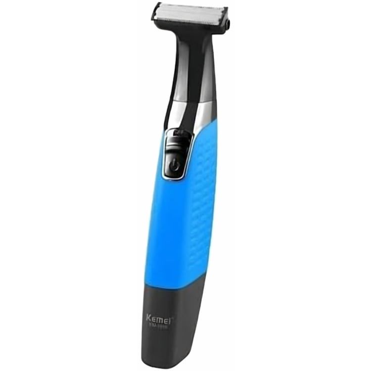Kemei 4 IN 1 Rechargeable Wet and Dry Hair Trimmer, Blue Black - KM-1910