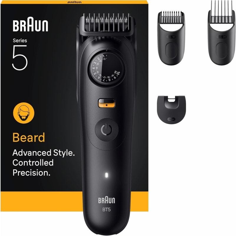 Braun Series 5 Rechargeable Wet and Dry Beard Trimmer, Black - BT5520