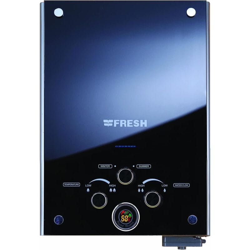 Fresh Digital Gas Water Heater (6 L, Crystal Black)