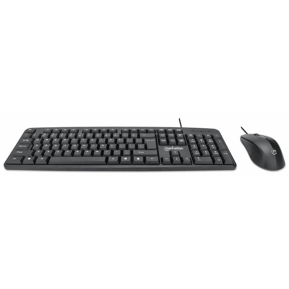 Manhattan KB707 Wired USB Keyboard with Optical Mouse Combo Black - 178464