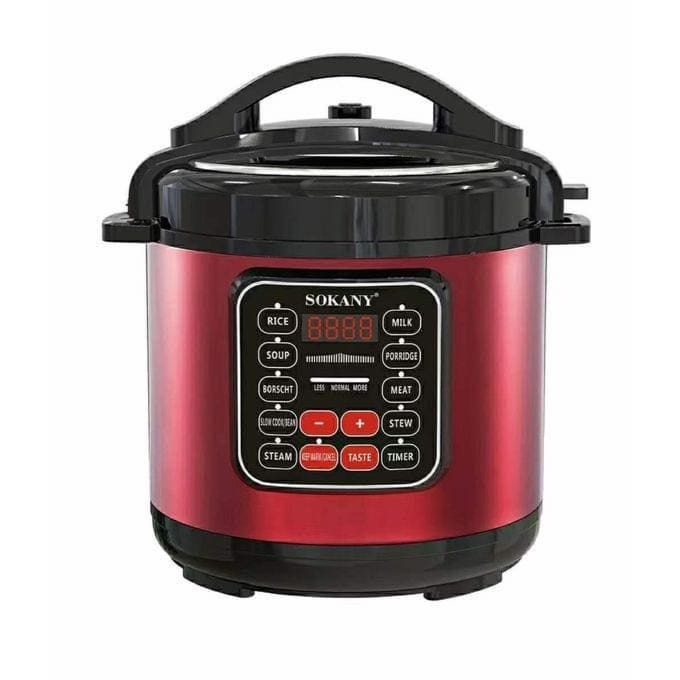 Sokany Pressure Cooker, 5 Liter, 1000 Watt, Red - SK-2402