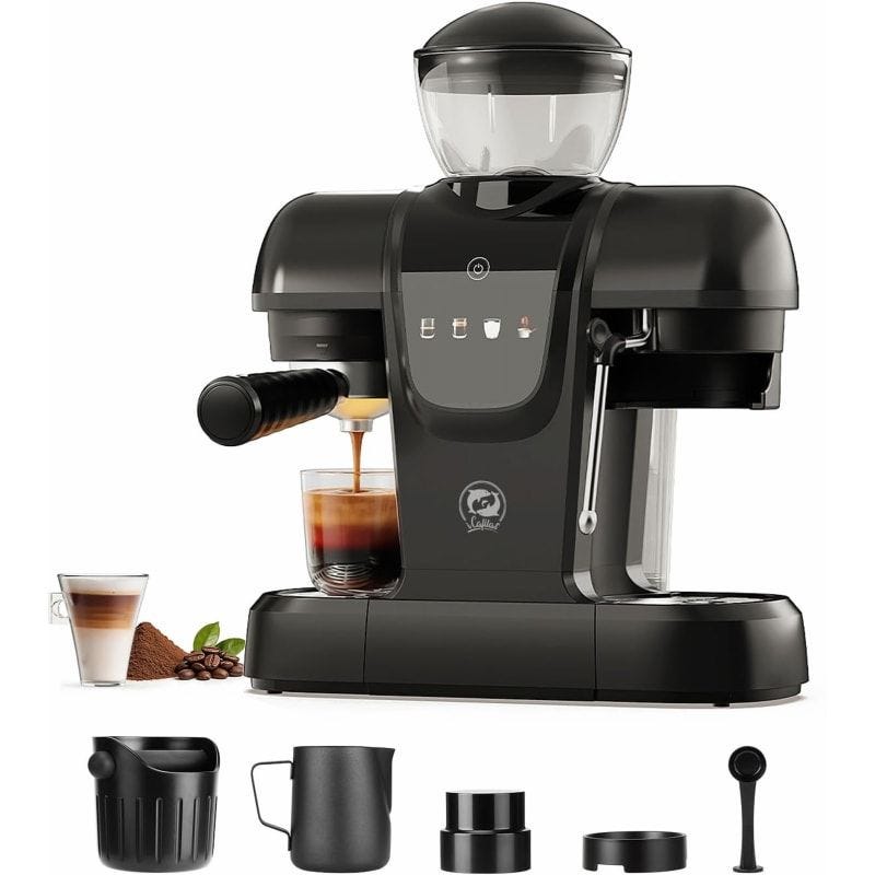 i Cafilas Semi Automatic Espresso Coffee Machine ME2603 (Black)