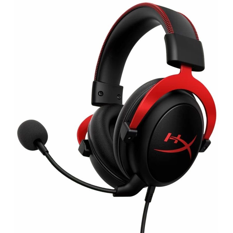 HyperX Cloud II Wired Over Ear Gaming Headset, Black Red - 4P5M0AA