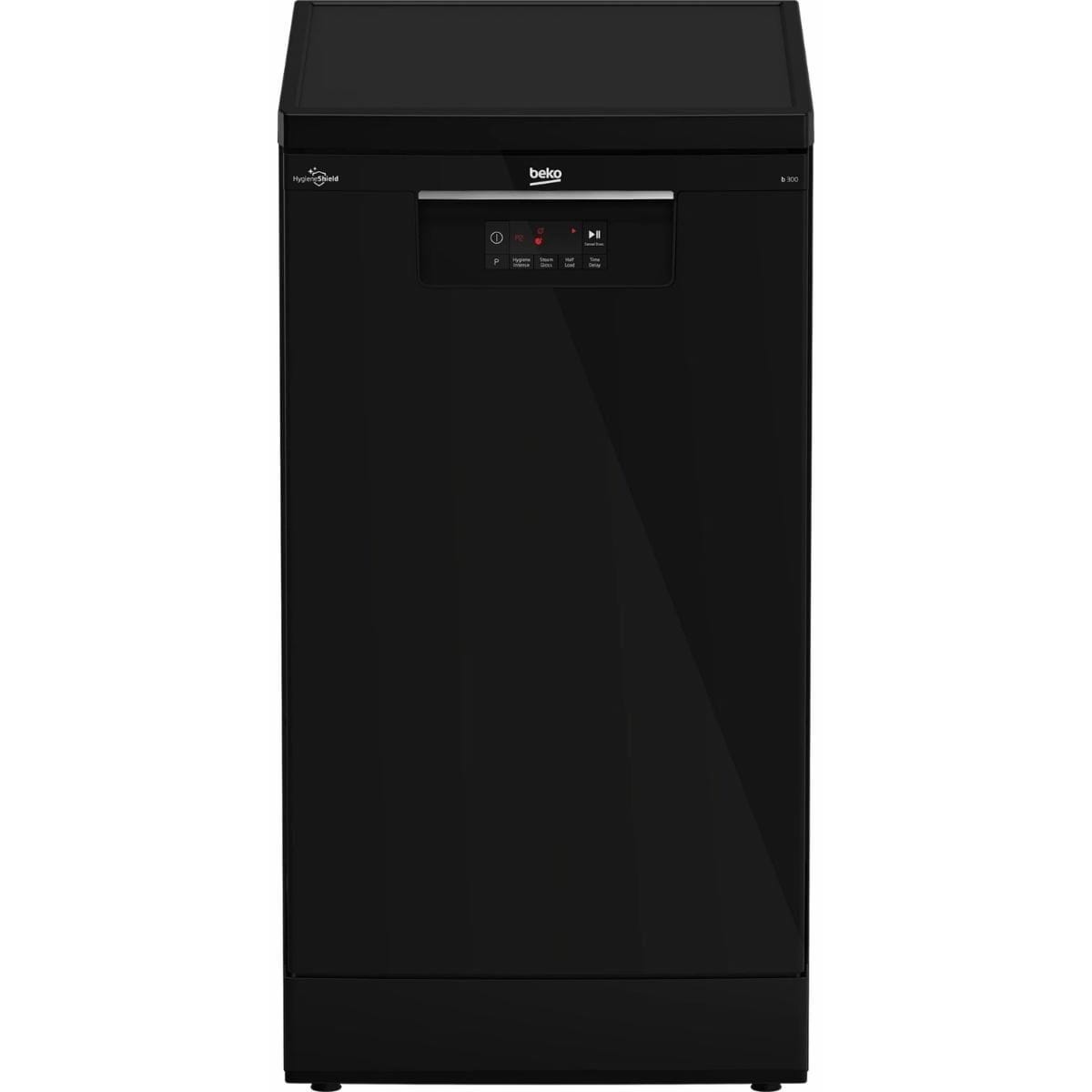 Beko b300 Digital Dishwasher With Inverter Technology, 10 Place Settings, 5 Programs, Black - BDFS15020B