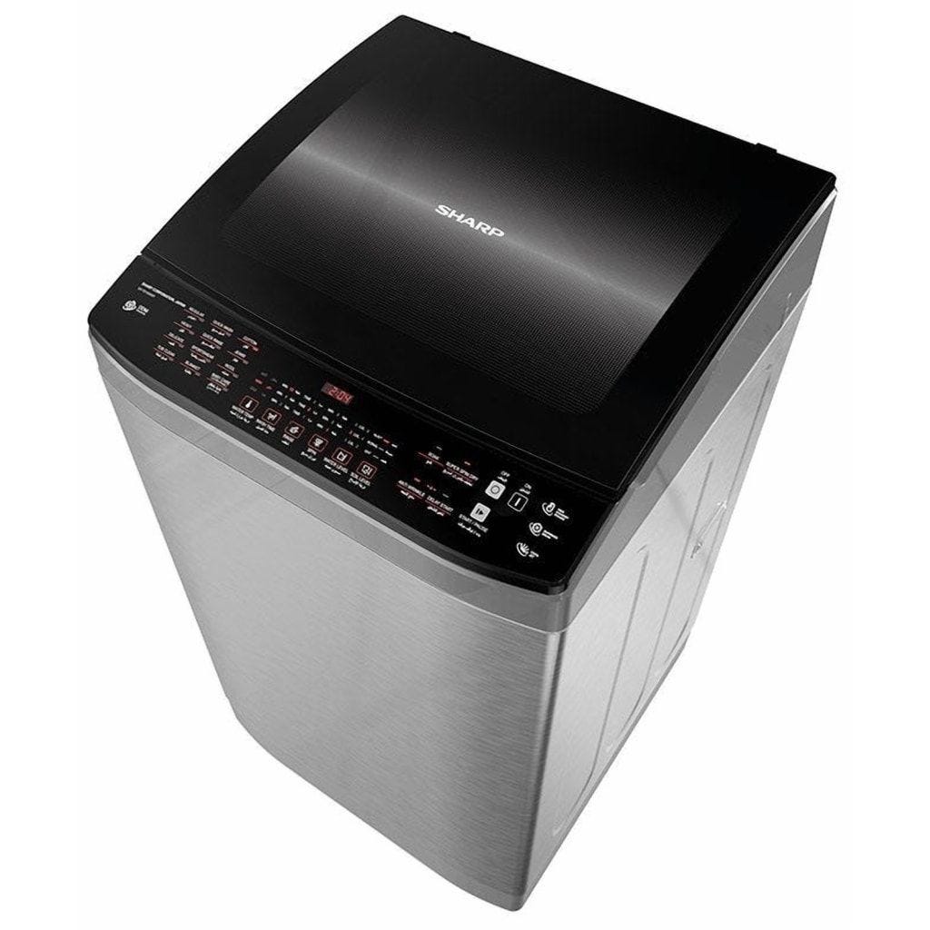 SHARP Digital Top Automatic Washing Machine With Inverter Technology, 13 Kg, Stainless - ES-TD13GSSP