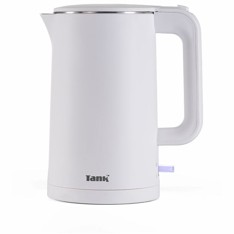 Tank Safe Touch Stainless Steel Electric Kettle, 1.5 Liter, 1500 Watt, White - GS-EK2417